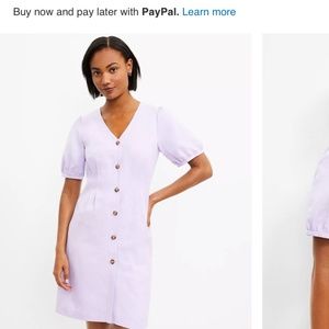 Loft V Neck Button Dress size 4